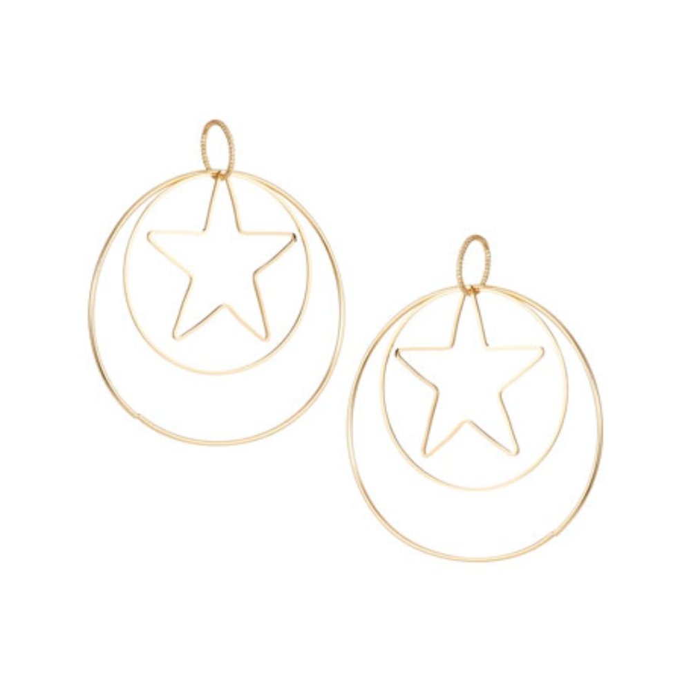 NWT Neiman Marcus Star Hoop Earrings